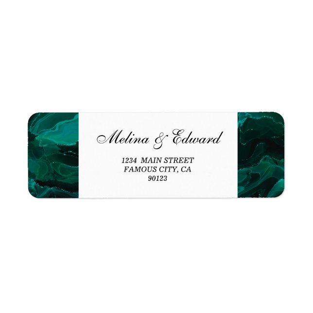 Elegant Green Marble Address Label Return Address Label (Front)