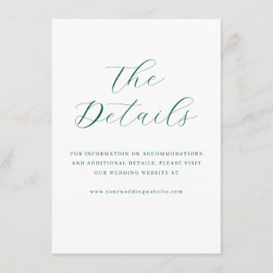 Elegant Green Minimalist Calligraphy Enclosure Card