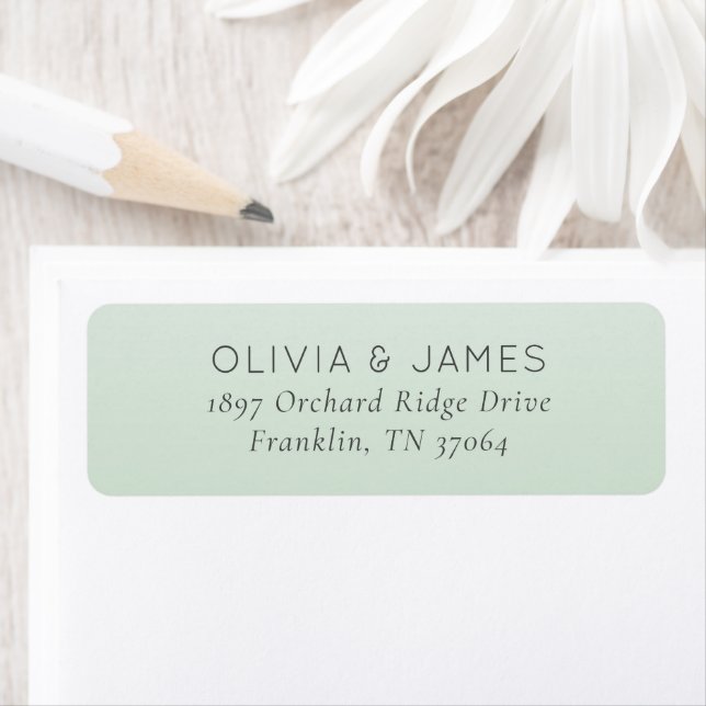 Elegant Green Minimalist Return Address Label (Insitu)