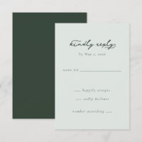 Elegant Green Minimalist RSVP