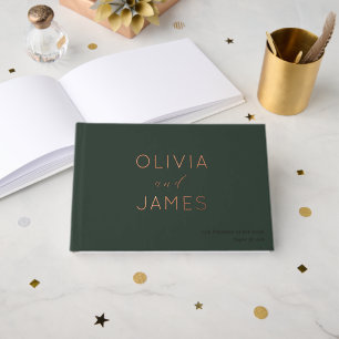Elegant Green Minimalist Wedding Guest Book