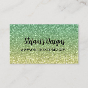 Elegant Green Mint Ombre glitter Online Store Business Card