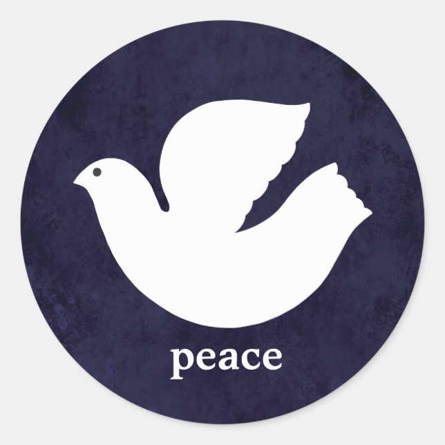 Elegant Green Modern Peace Holiday Envelope Seal (Front)