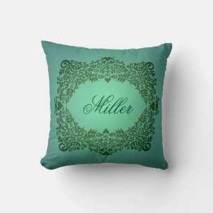 Elegant Green Name Cushion