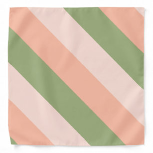 Elegant Green Orange Pink Striped Trendy Template Bandana