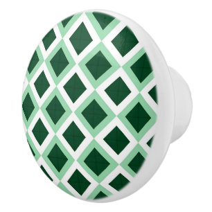 Elegant green pattern ceramic knob