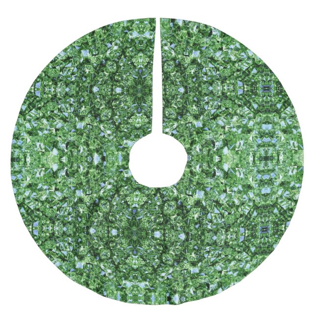 Elegant Green Pattern Christmas  Brushed Polyester Tree Skirt (Front)