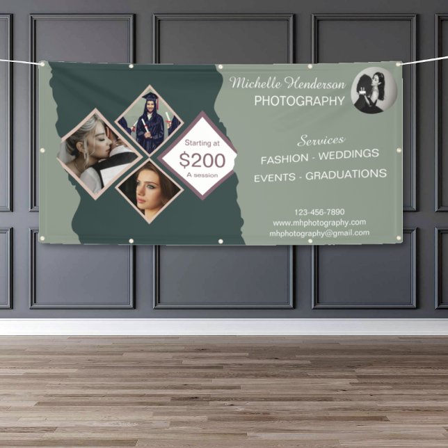 Elegant Green Photo Collage Professional Business Banner (Creator Uploaded)