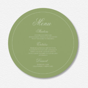 Elegant Green Pinstripe Wedding Menu