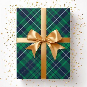 Elegant Green Plaid Pattern Wrapping Paper