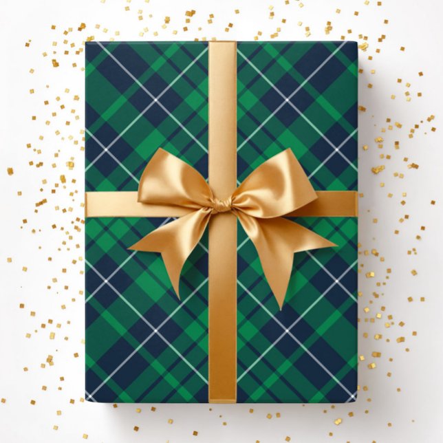 Elegant Green Plaid Pattern Wrapping Paper (Elegant Green Plaid Pattern Wrapping Paper)