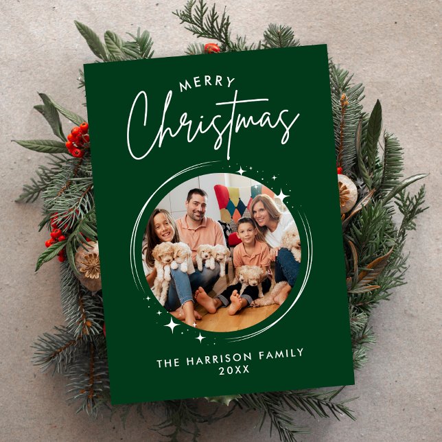 Elegant Green Plaid Stylish Flat Holiday Card (Creator Uploaded)