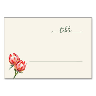 Elegant Green Protea Flowers Table Number