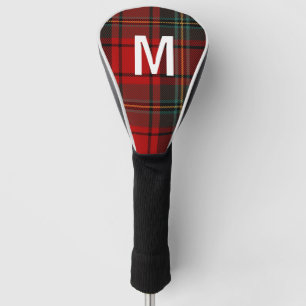 Elegant green & red tartan plaid Personalised Golf Head Cover