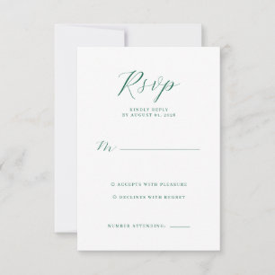 Elegant Green RSVP Card