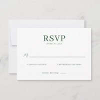 Elegant Green RSVP Card