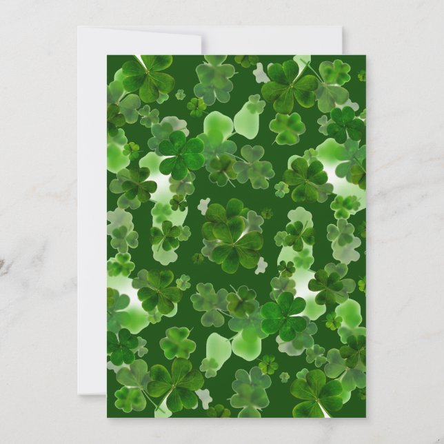 Elegant Green Shamrock St. Patrick's Day Party Invitation (Back)