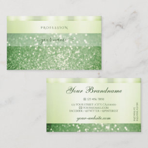 Elegant Green Sparkling Glitter Glamourous Shimmer Business Card
