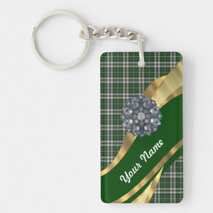 Elegant Green tartan Key Ring