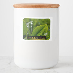 Elegant Green Tea Label for Kitchen or Pantry Use