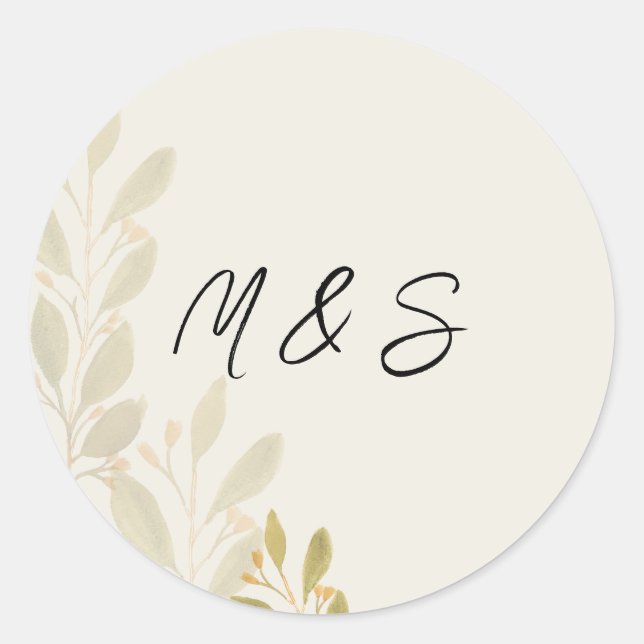 Elegant Green Tee Soft Green Personalised Classic Round Sticker (Front)