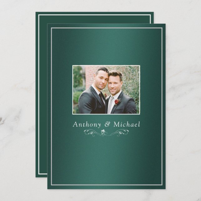 Elegant Green Textured Look Background  Dividers Invitation (Front/Back)