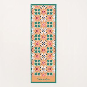 Elegant Green Tile Pattern Zen Yoga Namaste Yoga Mat
