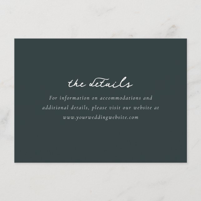 Elegant Green Typographic Enclosure Card (Front)