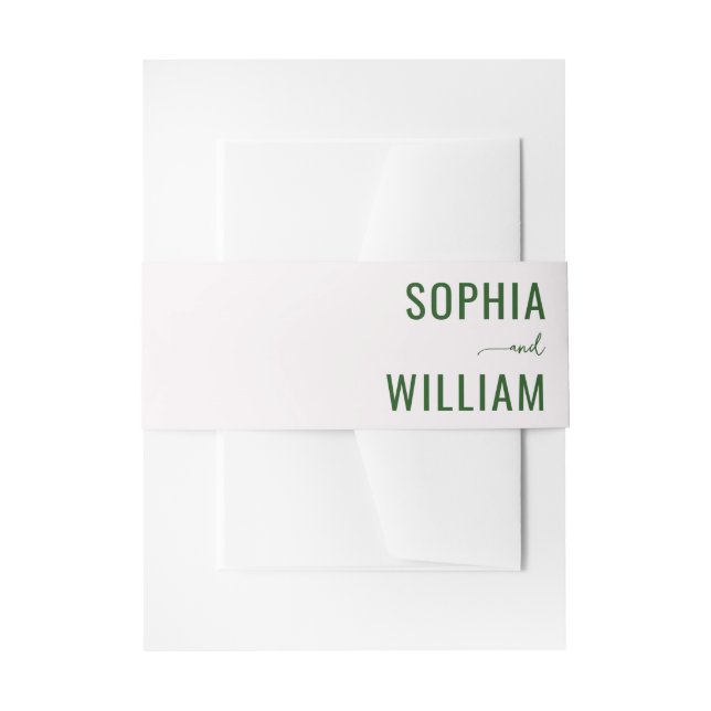 Elegant Green Typographic Invitation Belly Band (Front Example)