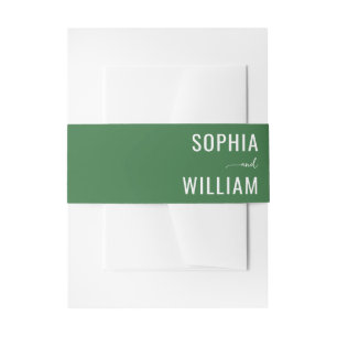 Elegant Green Typographic Invitation Belly Band