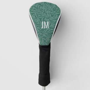 Elegant green vintage leaves design golf head cover
