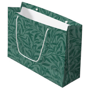 Elegant green vintage leaves design large gift bag
