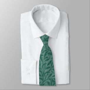 Elegant green vintage leaves design tie