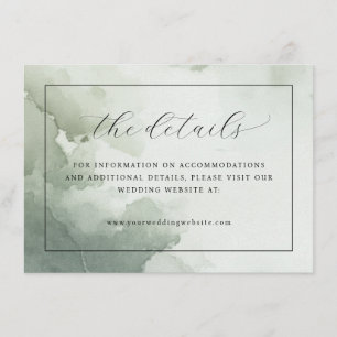 Elegant Green Watercolor Calligraphy Enclosure Card