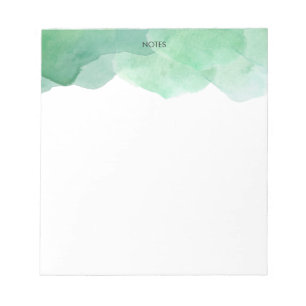 Elegant Green Watercolor Splash Personalised  Notepad