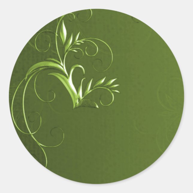 Elegant Green Wedding Envelope Seals (Front)