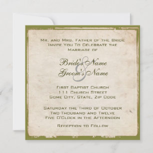 Elegant Green Wedding Invitation