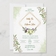 "Elegant Green Wedding Invitation: Nature-Inspired