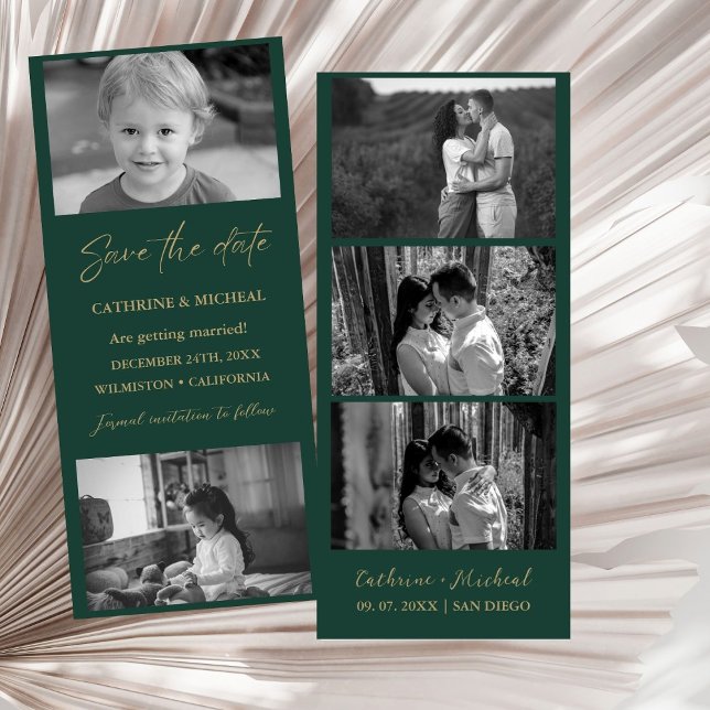 Elegant Green  Wedding Photo booth strip frame  Save The Date (Creator Uploaded)