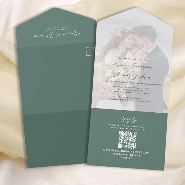 Elegant Green Wedding Photo Template (Creator Uploaded)