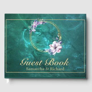 Elegant Green Wedding Poster Guest Book