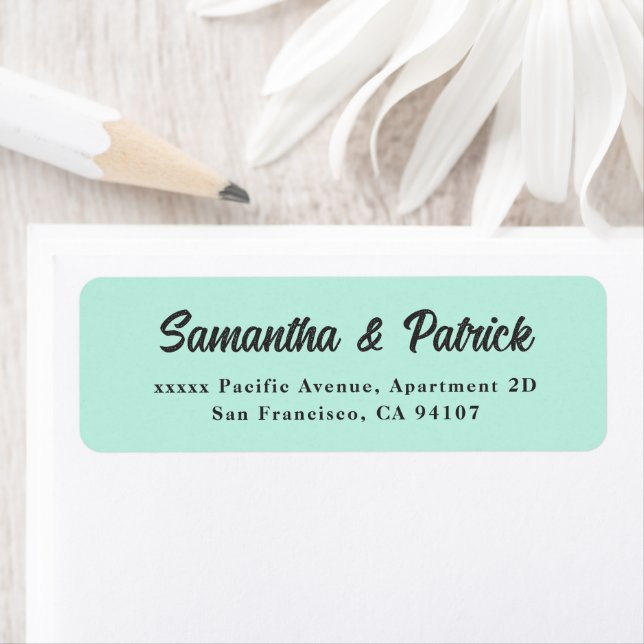 Elegant Green Wedding Return Address Labels (Insitu)