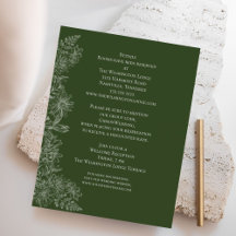 Elegant Green White Floral Wedding Details  