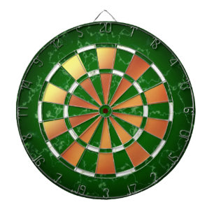 Elegant Green & White Marble on Copper Foil Dartboard