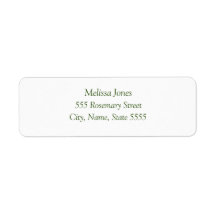 Elegant Green White minimalist return address  Lab