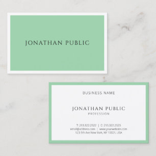 Elegant Green White Simple Template Trendy Modern Business Card