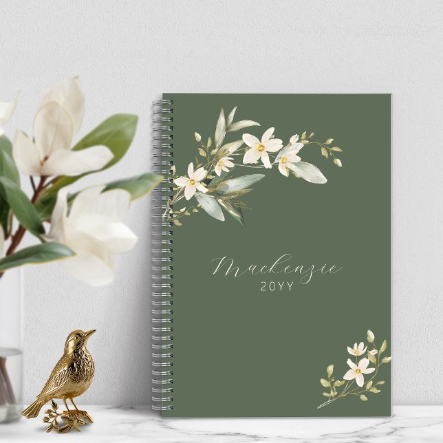 Elegant Green Wildflower Greenery Botanical Planner (Elegant Green Wildflower Greenery Botanical Undated  Planner)