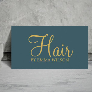 Elegant Green Yellow Pastel Hair Salon  Business Card
