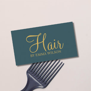 Elegant Green Yellow Pastel Hair Salon Business Card