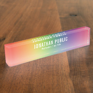 Elegant Green Yellow Red Blue Purple Template Nameplate